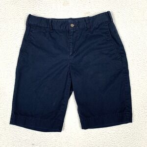 Polo Ralph Lauren Bermuda Shorts Womens Size 4 (29 x 9.5") Navy 100% Cotton Zip